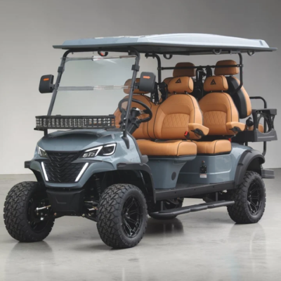 Gloss Blue Gray 6-Passenger 206Ah Lifted Lithium LSV with Saddle Seats