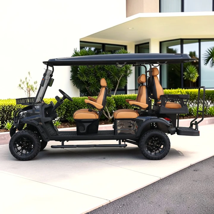 Jet Black 6-Passenger 206Ah Extended-Range Lithium LSV with Saddle Seats - Image 6