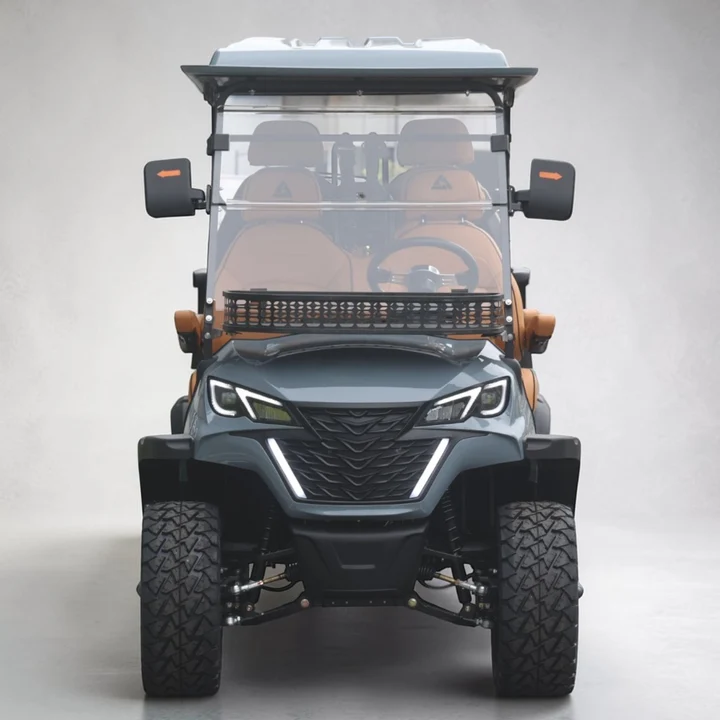 Gloss Blue Gray 6-Passenger 206Ah Lifted Lithium LSV with Saddle Seats - Image 6