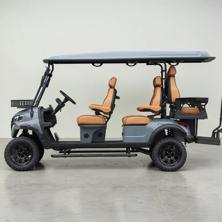 Gloss Blue Gray 6-Passenger 206Ah Lifted Lithium LSV with Saddle Seats - Image 5