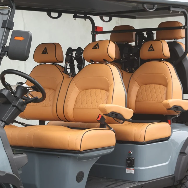 Gloss Blue Gray 6-Passenger 206Ah Lifted Lithium LSV with Saddle Seats - Image 3