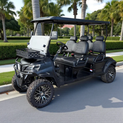 Matte Black 4-Passenger 72V Lithium Golf Cart