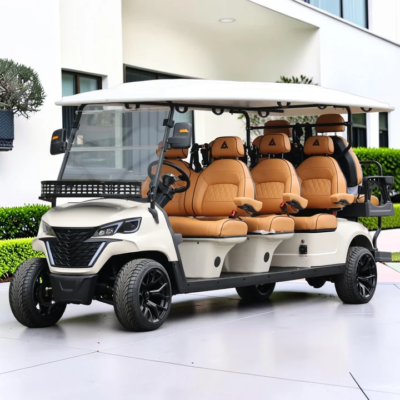 Oyster White 8-Passenger 206Ah Extended-Range Lithium LSV with Saddle Seats