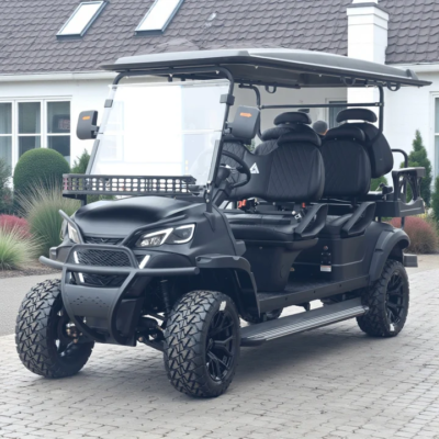Matte Black 6-Passenger 206Ah Extended-Range Lithium Golf Cart with LED Lights